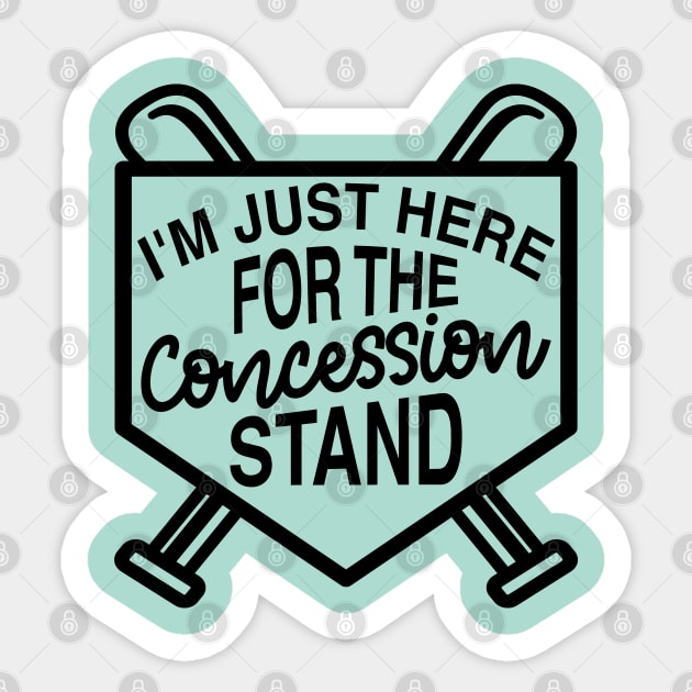 I'm Just Here For The Concession Stand Baseball Softball Cute Funny Sticker by GlimmerDesigns